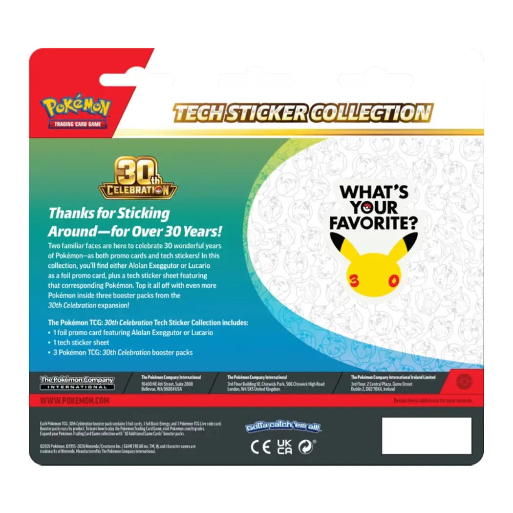 Pokémon TCG – 30th Celebration Tech Sticker Collection