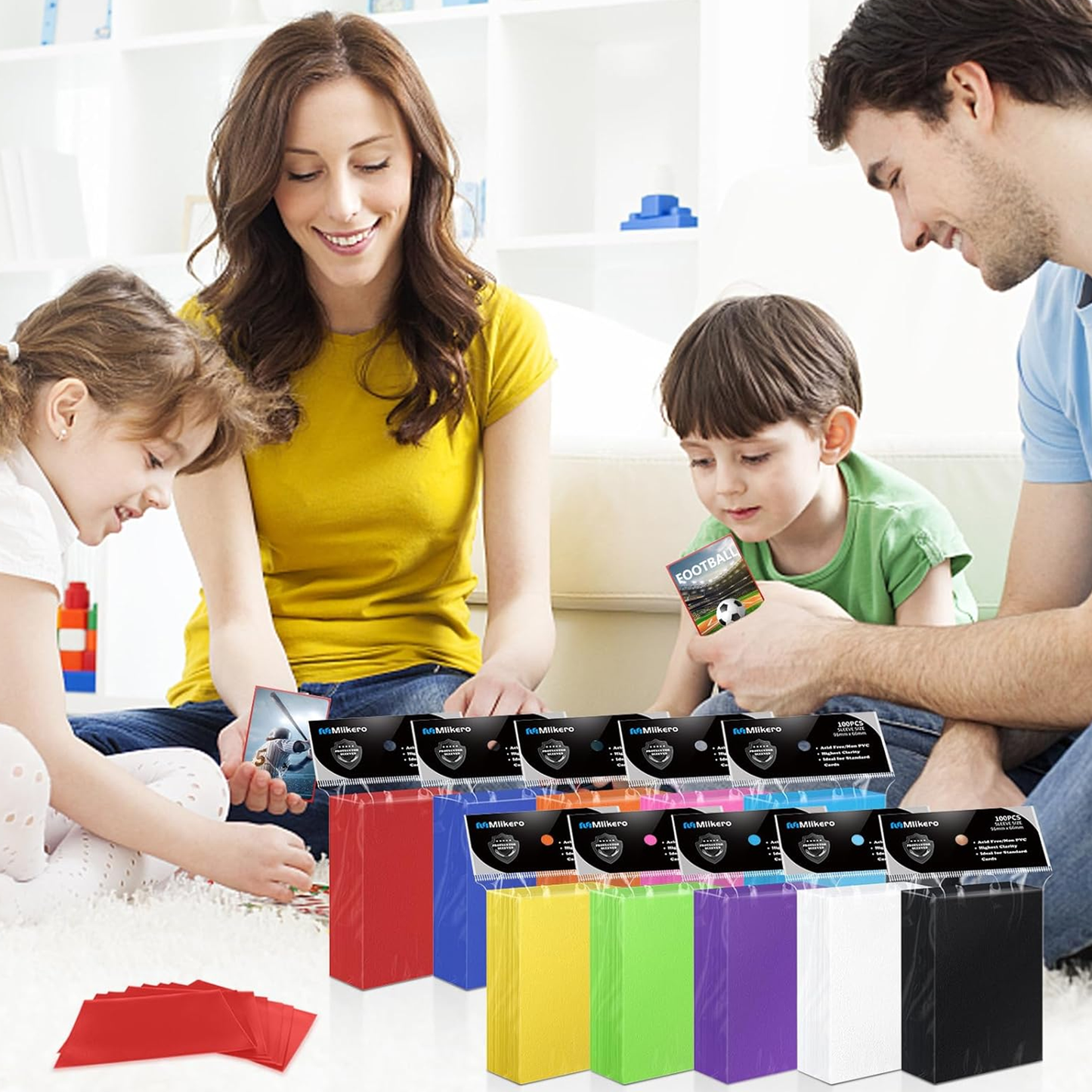 likero 100 Count Card Sleeves, Baseball Card Sleeves for Standard Cards, 10 Colors Trading Cards Sleeves Fit for MTG, Football Card, Sports Cards, Game Cards