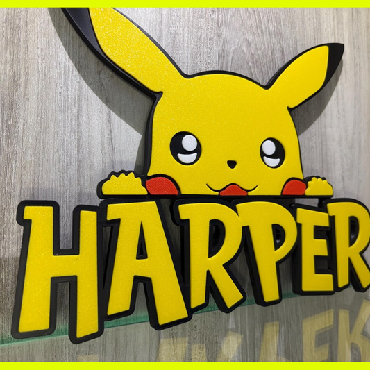 Pokemon Name Inspired Plate For Him For Her Game Name Plate Pokemon Birthday Nursery Game Room Sign Game room Gift Idea Cake topper