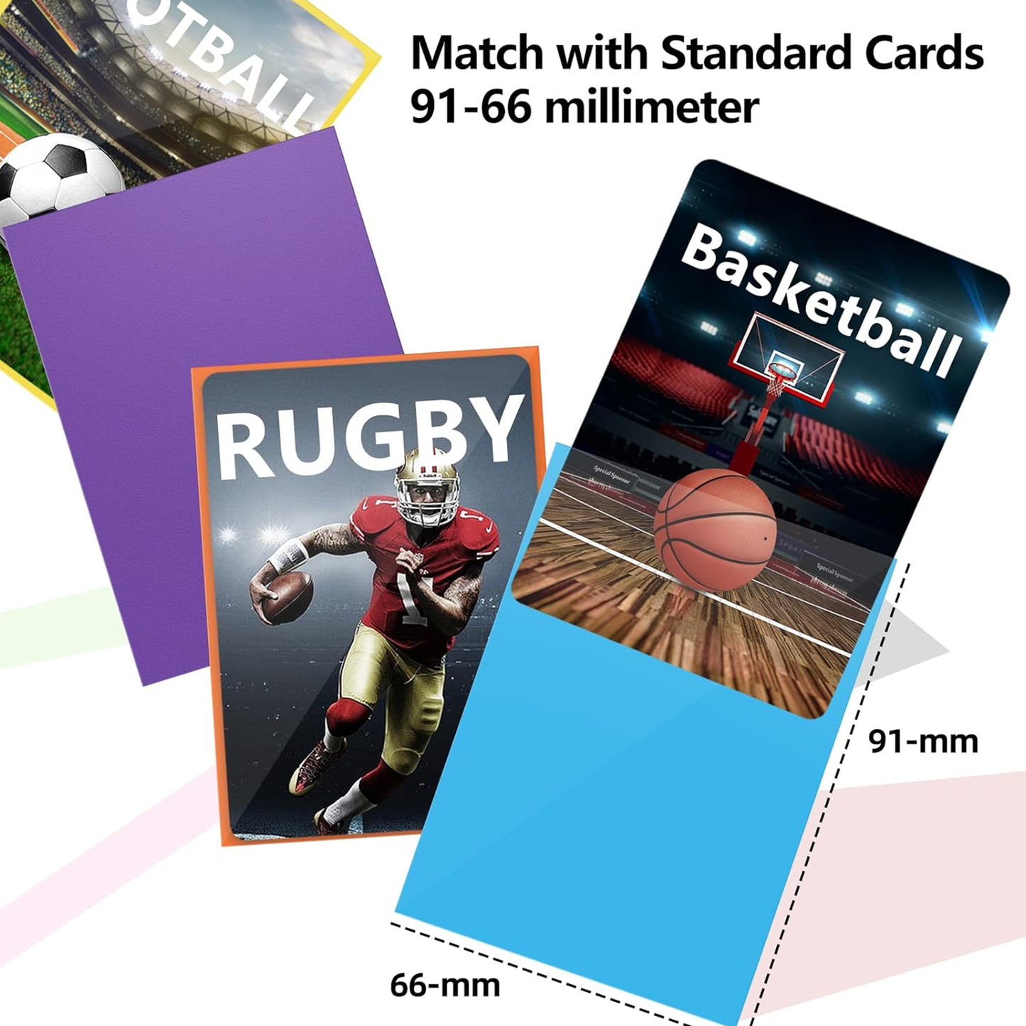 Mlikero 1 Quantity =100 Count Card Sleeves, Baseball Card Sleeves for Standard Cards, 10 Colors Trading Cards Sleeves Fit for MTG, Football Card, Sports Cards, Game Cards