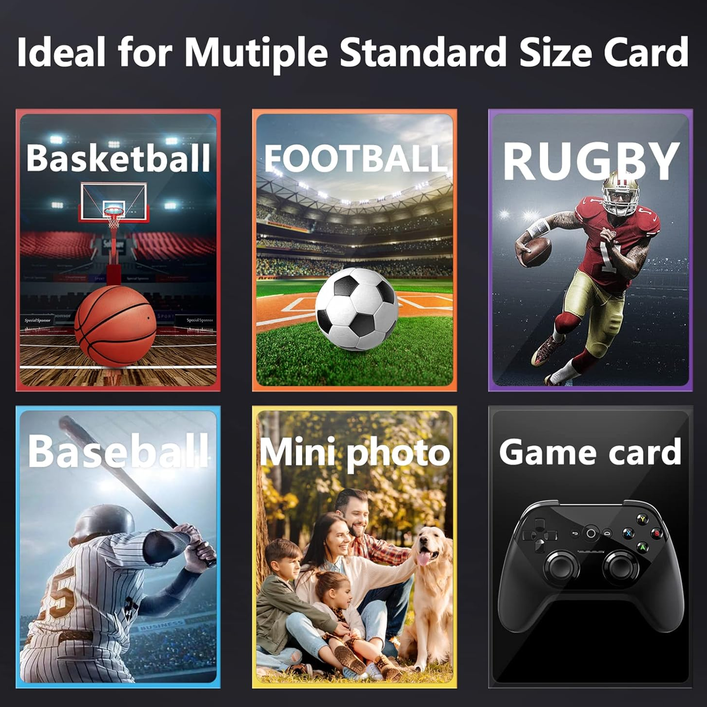 Mlikero 1 Quantity =100 Count Card Sleeves, Baseball Card Sleeves for Standard Cards, 10 Colors Trading Cards Sleeves Fit for MTG, Football Card, Sports Cards, Game Cards