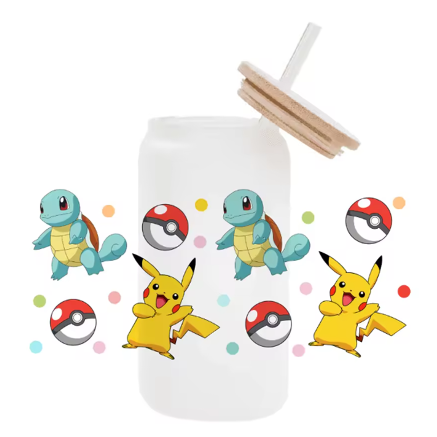 Cute Cartoon Pokemon Pikachu UV DTF Transfer Glass Sticker Waterproof Transfers Decals For 16oz Glass Cup Wrap Stickers