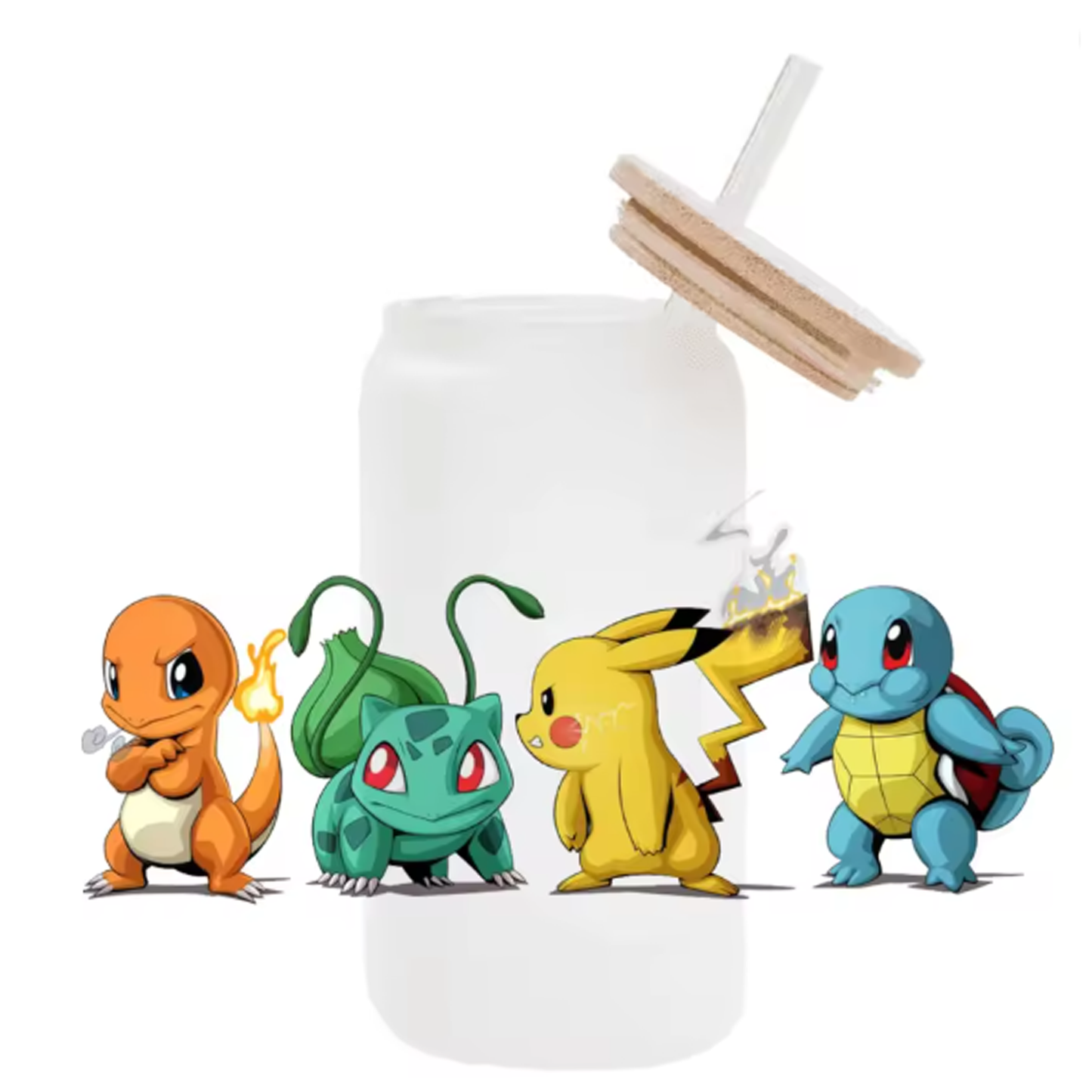 Cute Cartoon Pokemon Pikachu UV DTF Transfer Glass Sticker Waterproof Transfers Decals For 16oz Glass Cup Wrap Stickers