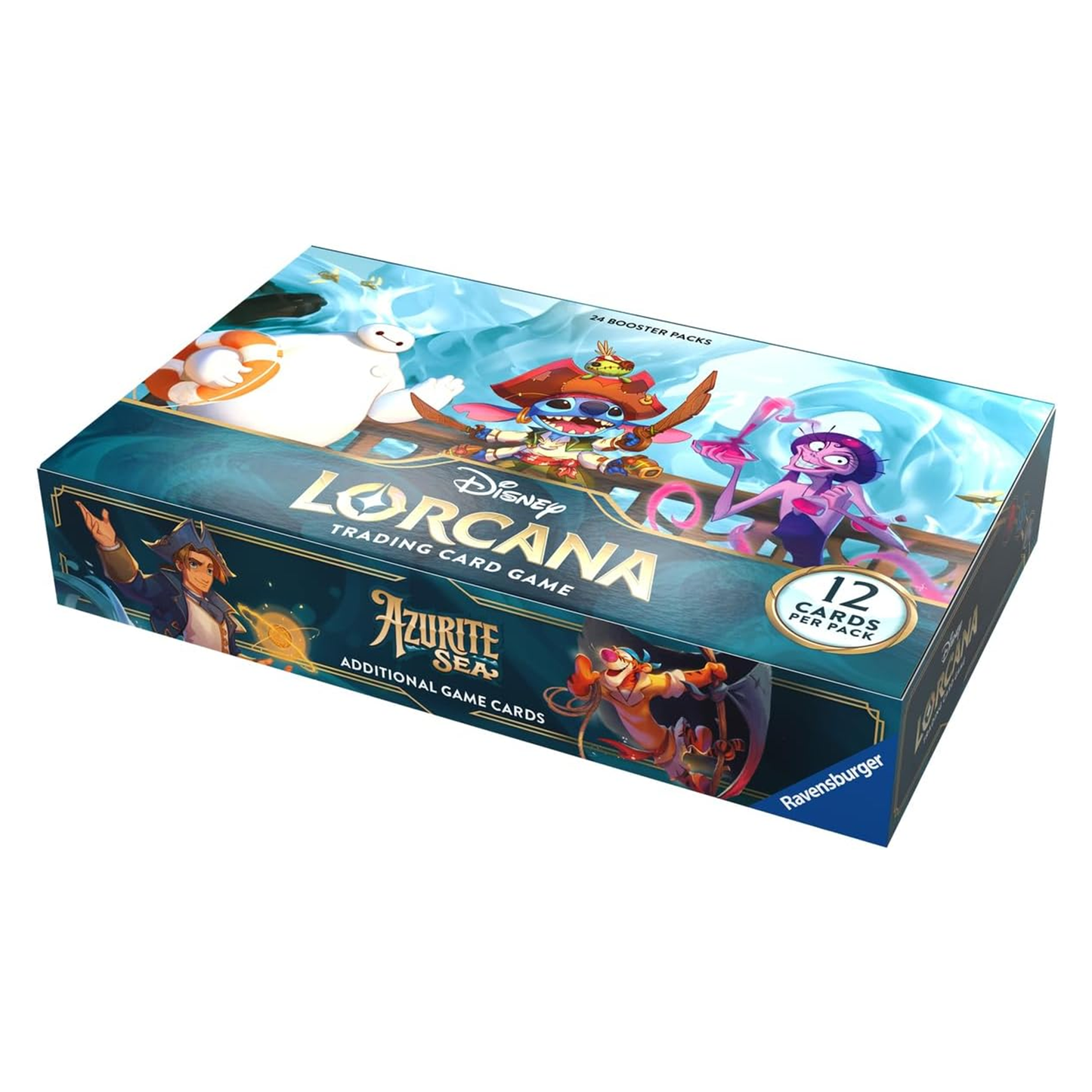 Ravensburger Disney Lorcana TCG: Azurite Sea Booster Pack Display | 24 Packs with 12 Trading Cards Each | Ideal for Collectors & Disney Fans | Suitable for Ages 8+