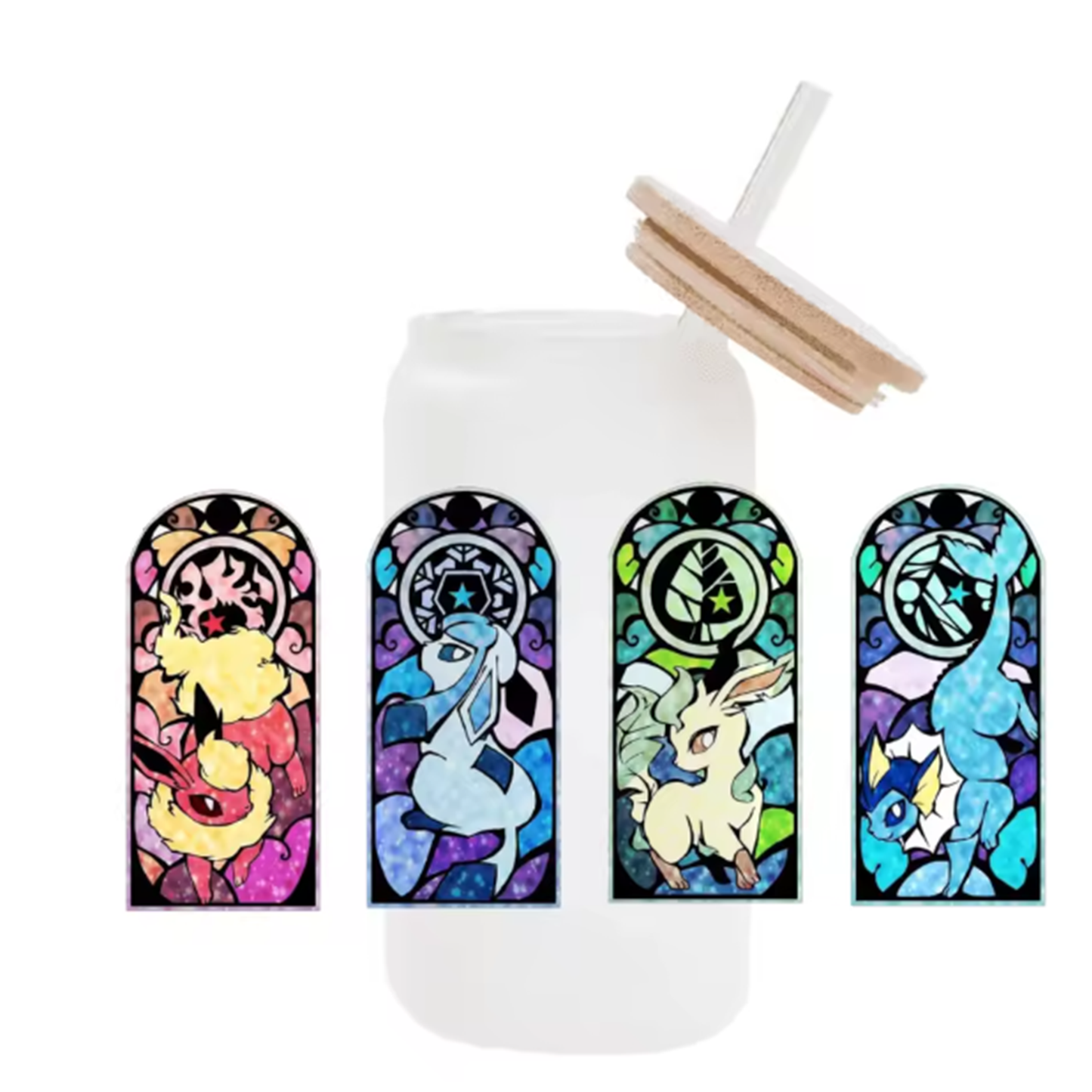 Cute Cartoon Pokemon Pikachu UV DTF Transfer Glass Sticker Waterproof Transfers Decals For 16oz Glass Cup Wrap Stickers