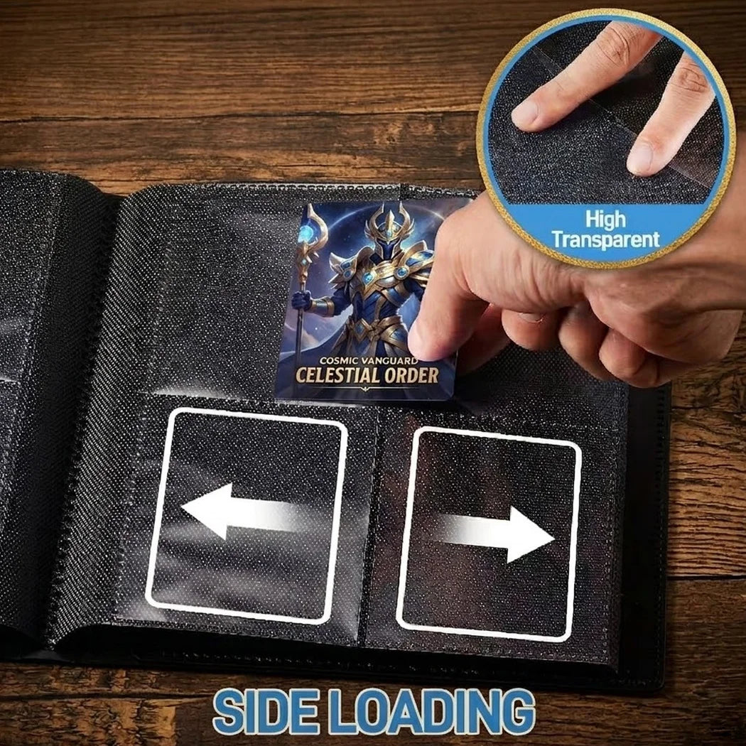 4 Pocket Trading Card Binder (160 Cards) – Multi-Color Album with Strap