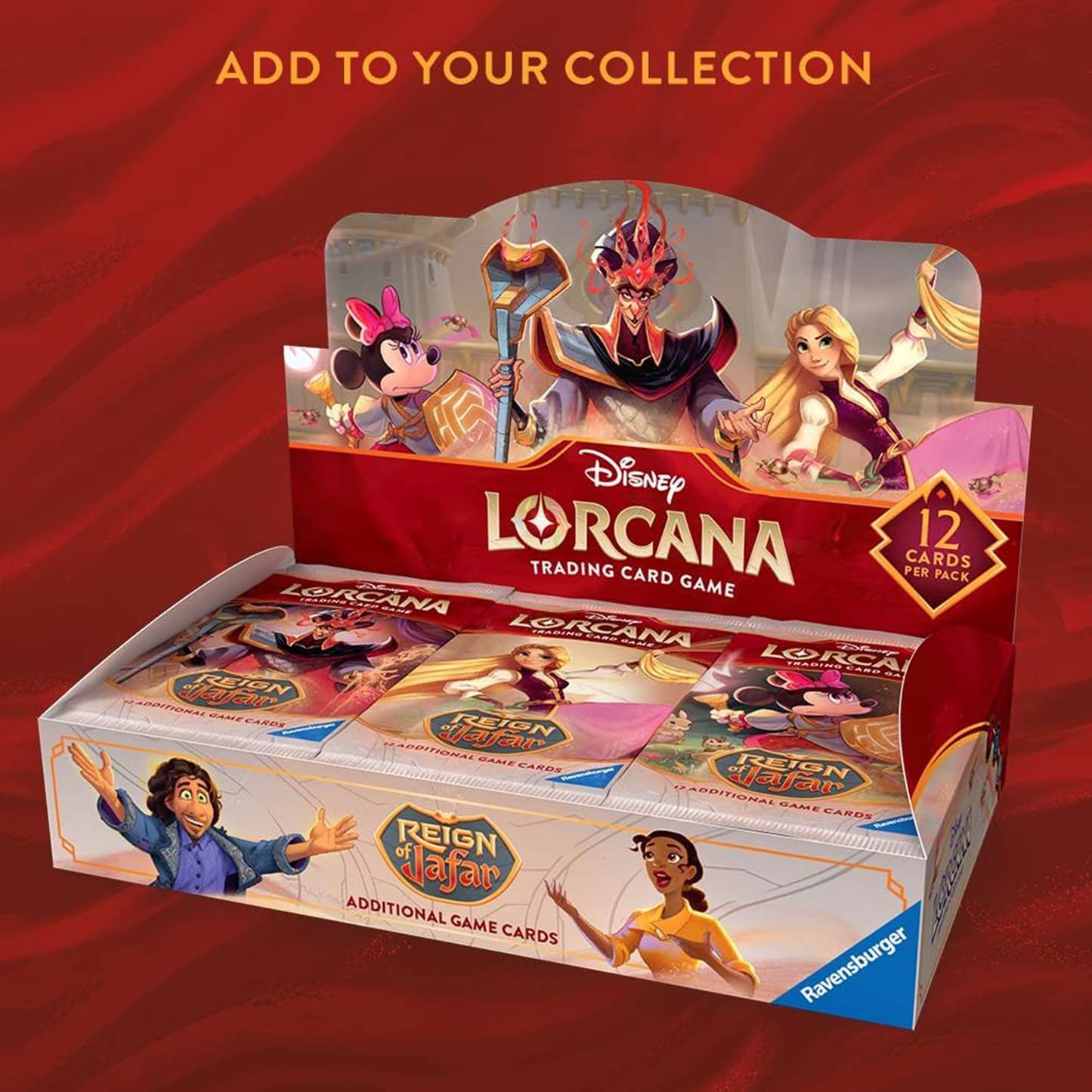 Ravensburger Disney Lorcana TCG: Reign of Jafar Booster Pack Display | 24 Packs with 12 Trading Cards Each | Ideal for Collectors & Disney Fans | Suitable for Ages 8+