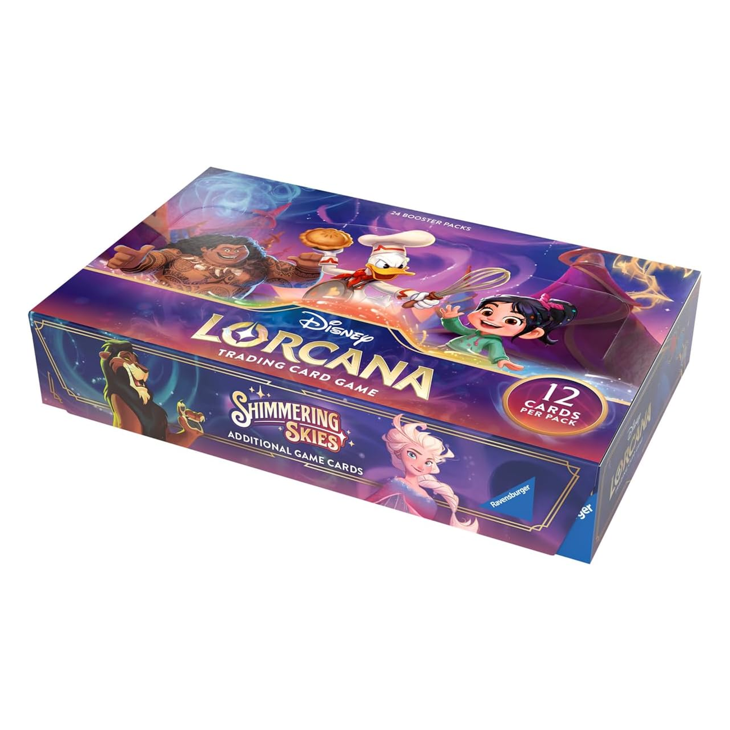 Ravensburger Disney Lorcana TCG: Shimmering Skies Booster Pack Display | 24 Packs with 12 Trading Cards Each | Ideal for Collectors & Disney Fans | Suitable for Ages 8+