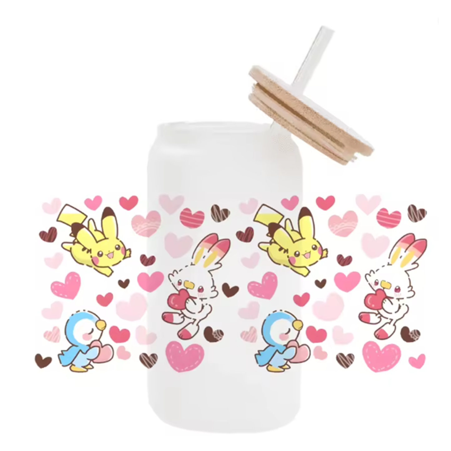 Cute Cartoon Pokemon Pikachu UV DTF Transfer Glass Sticker Waterproof Transfers Decals For 16oz Glass Cup Wrap Stickers