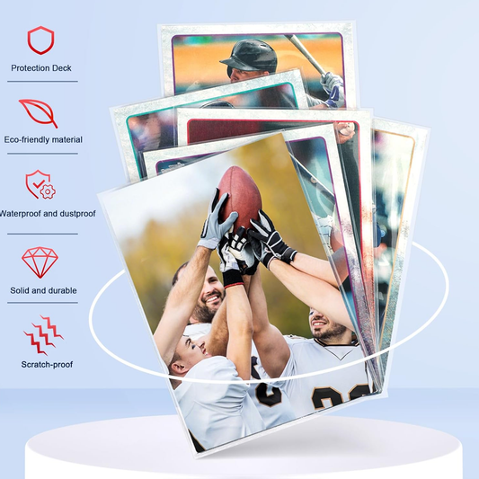 100 Counts Card Sleeves for Trading Cards, Soft Penny Card Sleeves Clear Plastic Card Protectors Fit for Baseball Card, Sports Cards, MTG Game Card Standard Cards