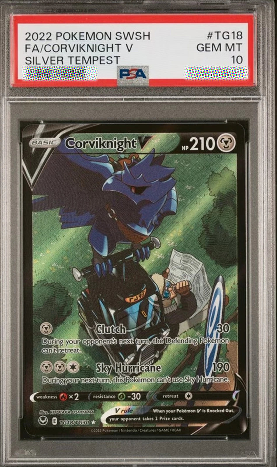 PSA 10 Corviknight V TG18 Silver Tempest 2022