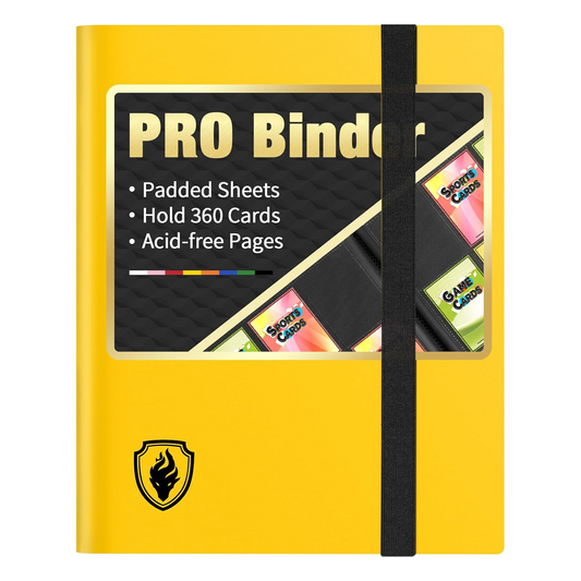 Fabmaker Heavy Duty 9 Pocket Trading Card Binder – Side Loading Card Album Holds 360 Cards for TCG, Sports & Game Cards (Black)