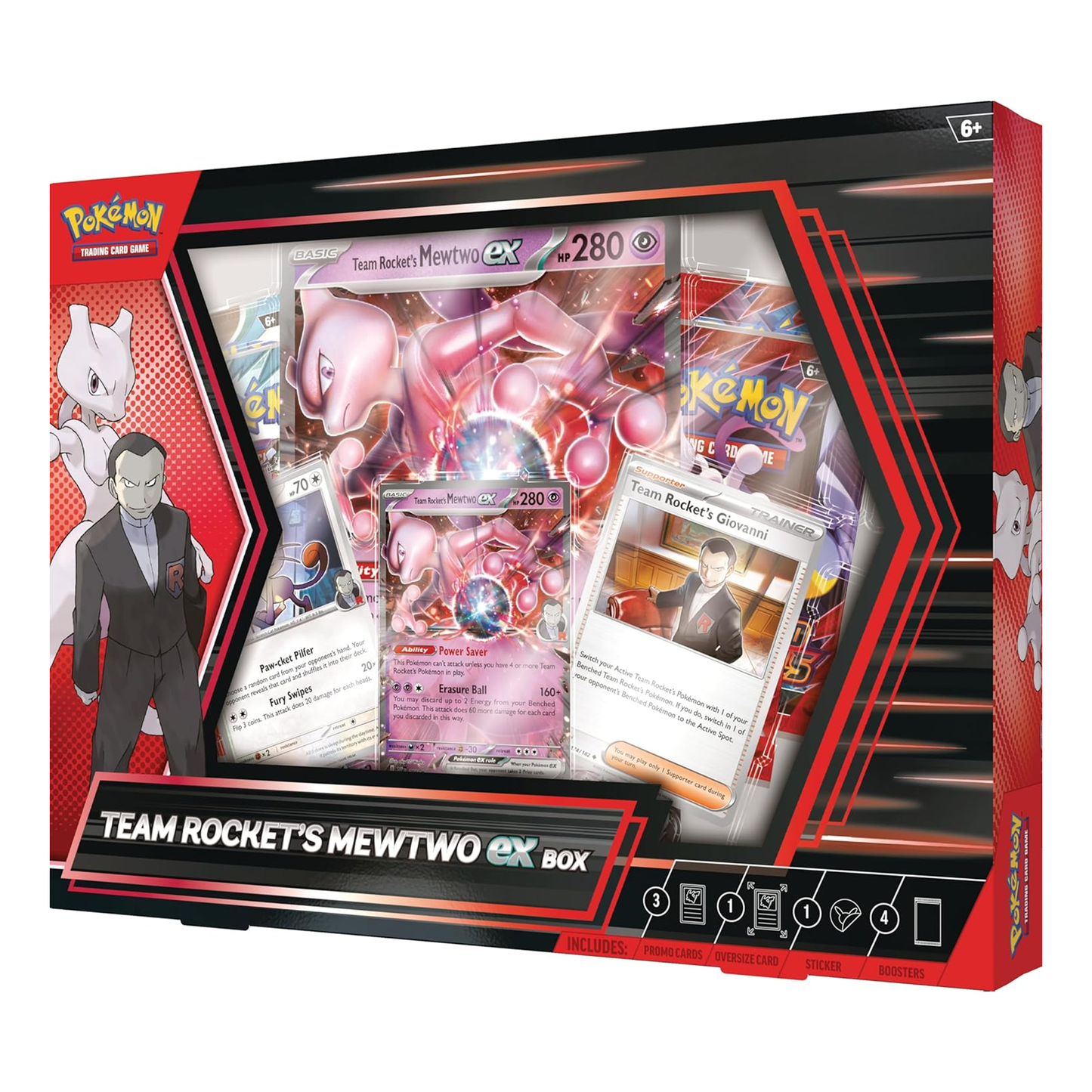 Pokemon TCG: Team Rocket’s Mewtwo ex Box - 4 Packs, Promos
