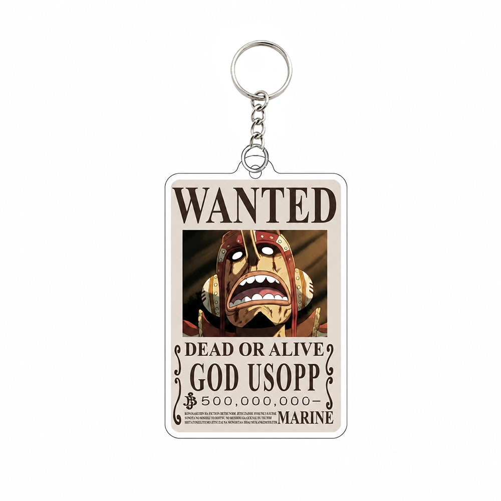 One Piece Wanted Poster Acrylic Keychain – Anime Pirate Bounty Keyring