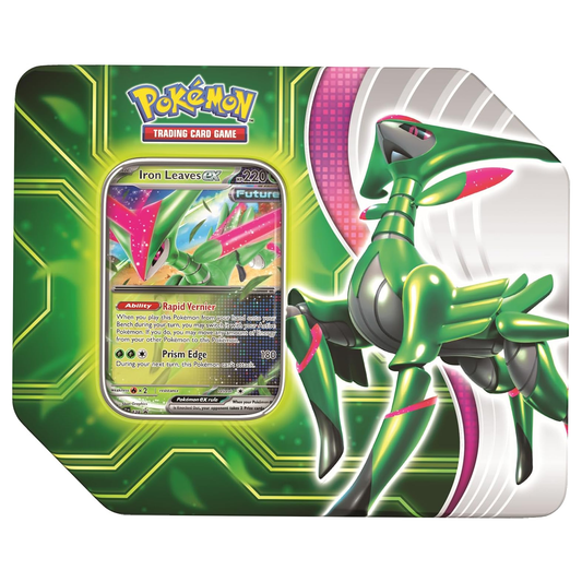 POKEMON TCG: Paradox Clash TIN: Iron Leaves EX OR Walking Wake EX (Random tin)