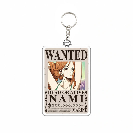 One Piece Wanted Poster Acrylic Keychain – Anime Pirate Bounty Keyring