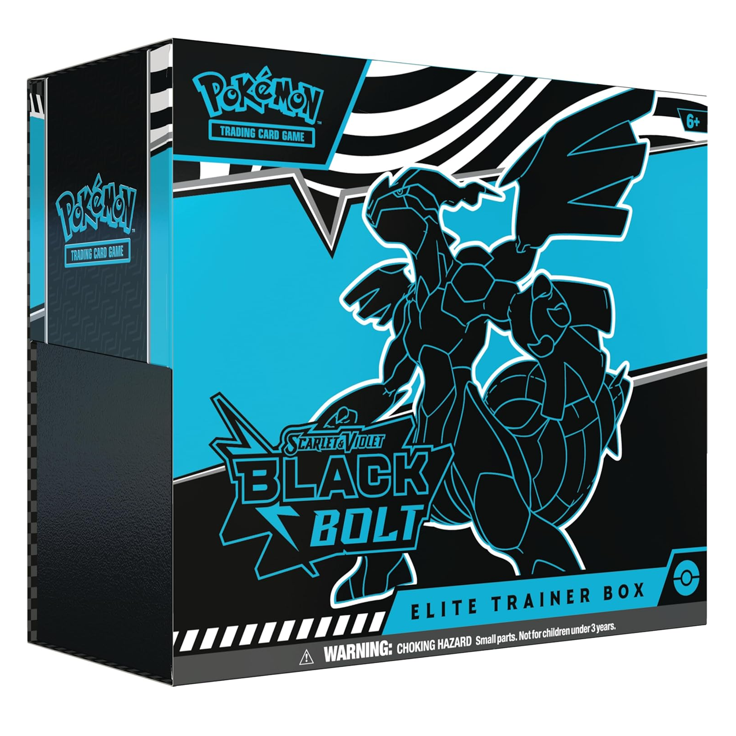 Pokémon Black Bolt Elite Trainer Box packaging with Pokémon logo.