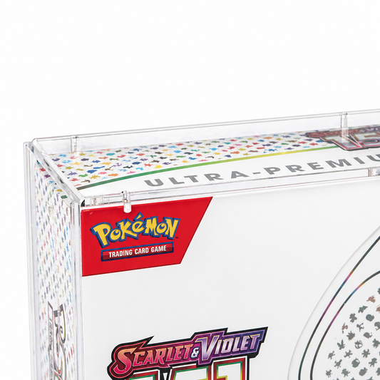 Premium Acrylic Display Case for Mega Charizard EX UPC & Pokémon Scarlet & Violet 151 Ultra-Premium Collection Box
