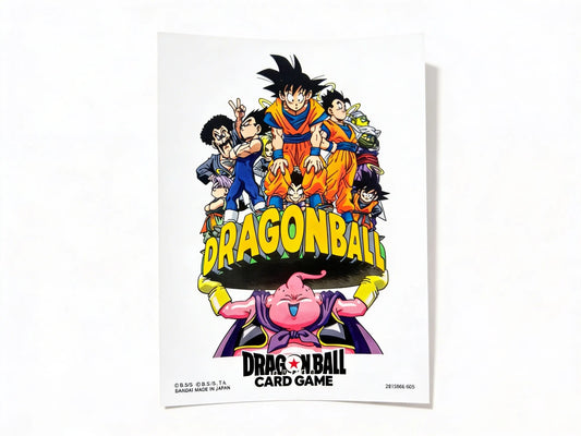 Official Dragon Ball Super Fusion World card sleeves featuring the legendary battle between Son Goku and Majin Buu in a dynamic black-and-white manga art style.