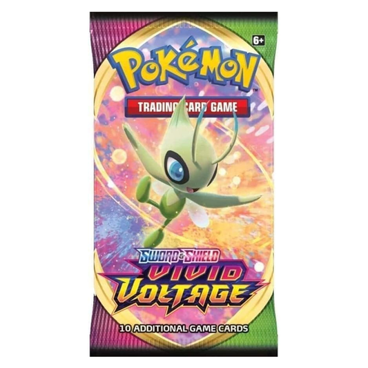 Pokémon trading card game pack with a Pokémon character on a colorful background