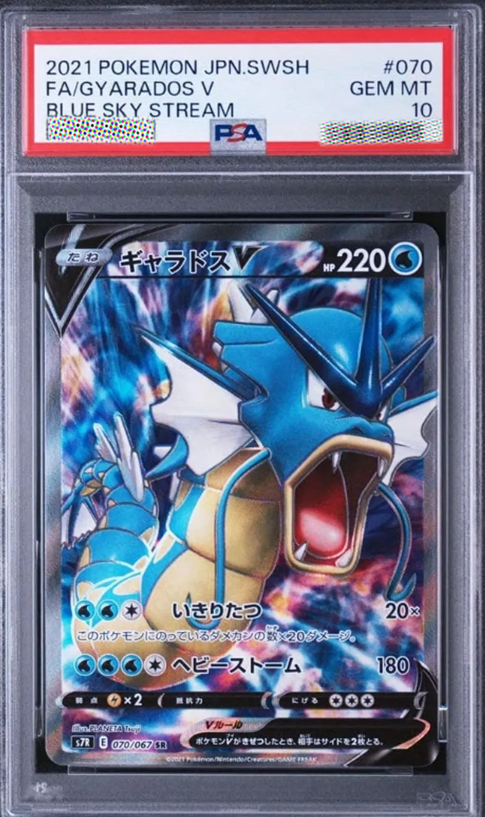 A graded Pokémon TCG card of Garudus V, PSA 10 Gem Mint, with a red PSA grading label at the top, encapsulated in a clear plastic holder.