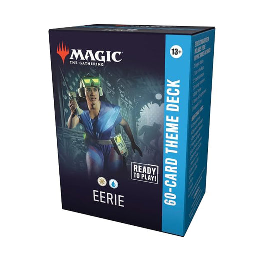 Magic: The Gathering Eerie 60-Card Theme Deck Box – Ready-to-Play MTG Trading Card Game featuring blue and black fantasy artwork, collectible Magic cards, and premium deck packaging for trading card game players, MTG collectors, and fantasy gaming enthusiasts
