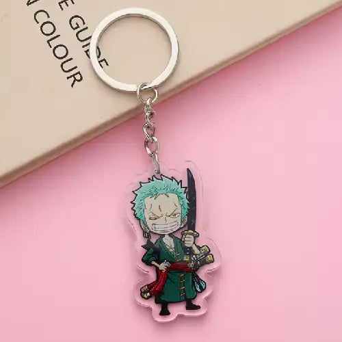 One Piece Luffy & Zoro Acrylic Ring Keychain Set – Anime Bag Charm