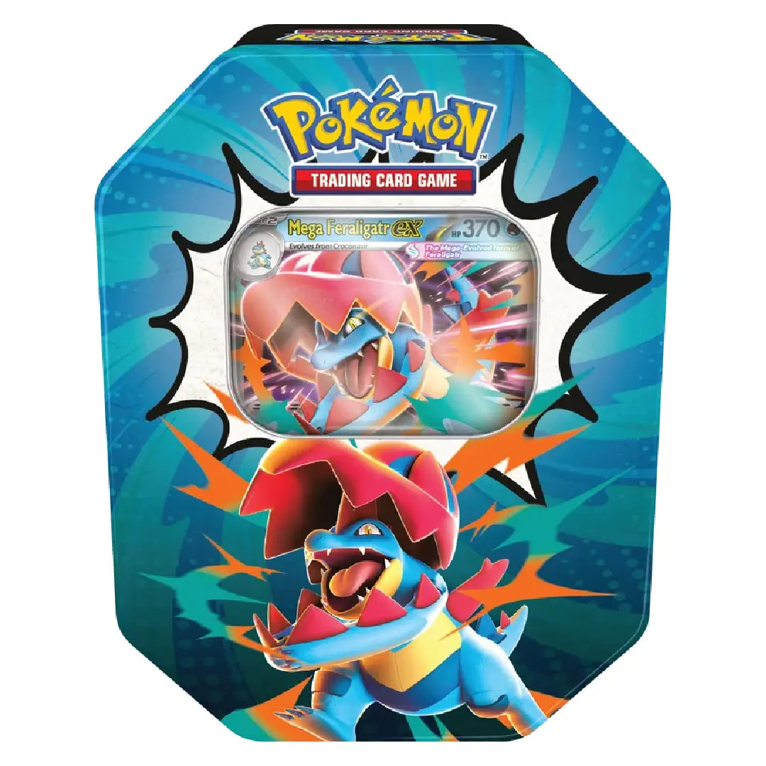 Pokémon TCG Mega Evolution Ascended Heroes Tin Feraligatr ex Collection Tin