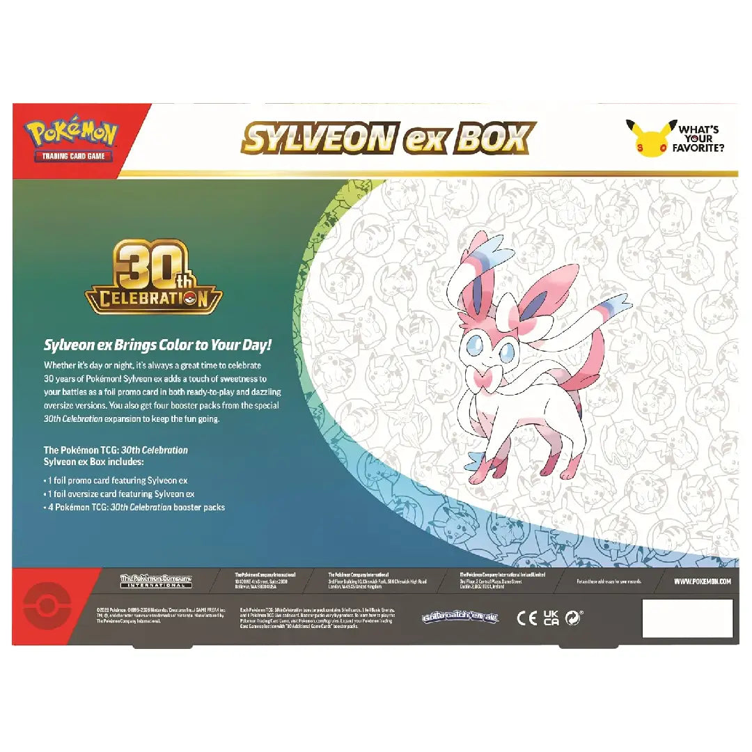 Pokémon TCG 30th Celebration Sylveon ex Box Pokémon Trading Card Game Collectible