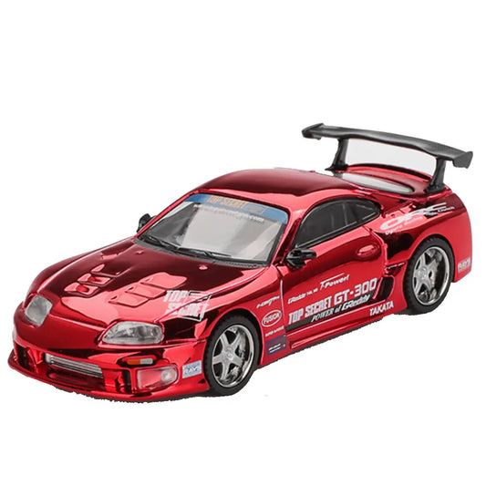 MINI GT Toyota Supra A80 Top Secret GT-300 Red Chrome 2026 – 1:64 JDM Diecast Collectible Car