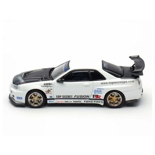 INNO64 Nissan Skyline GT-R R34 Top Secret White IN64-R34TS-WHI – 1:64 Premium JDM Diecast Model Car