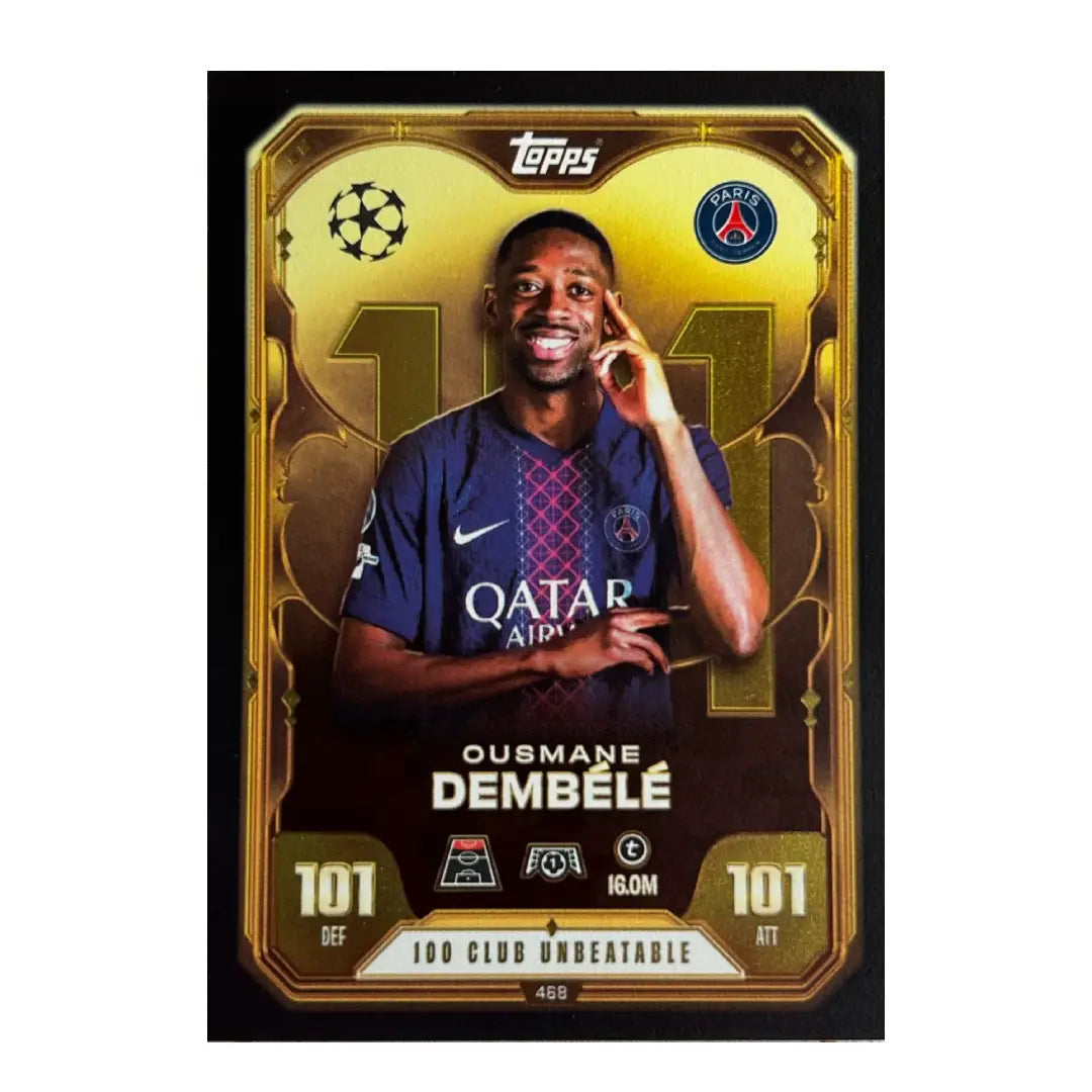 2025/26 Topps UCC Match Attax Ousmane Dembélé Unbeatable 101 #468 PSG Football Trading Card