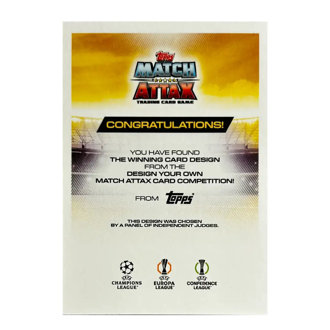 2025/26 Topps UCC Match Attax Phil Foden Design Your Own Card Winner MAW 1