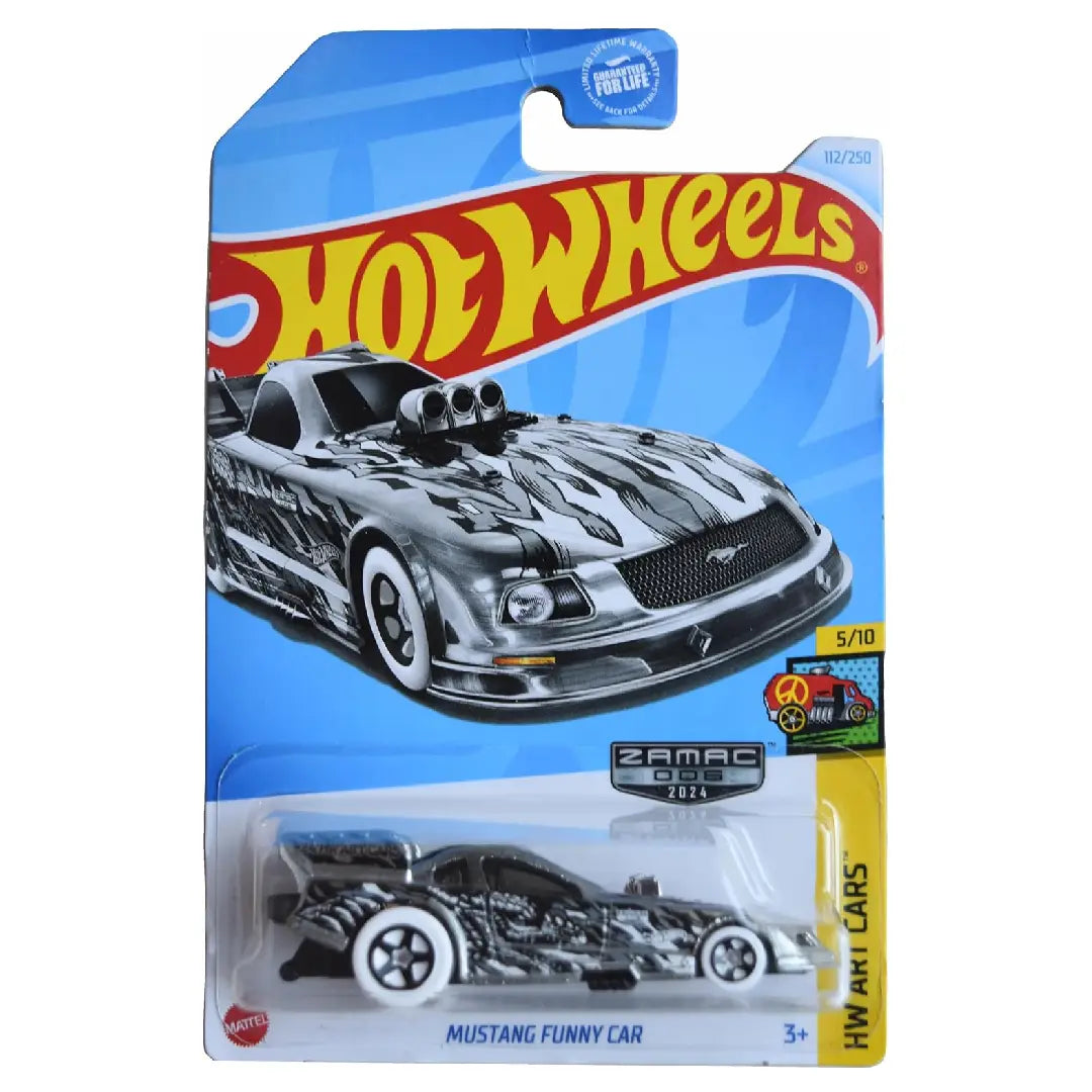 Hot Wheels Mustang Funny Car ZAMAC Silver 112/250 HTF49 – 1:64 Diecast Drag Racer