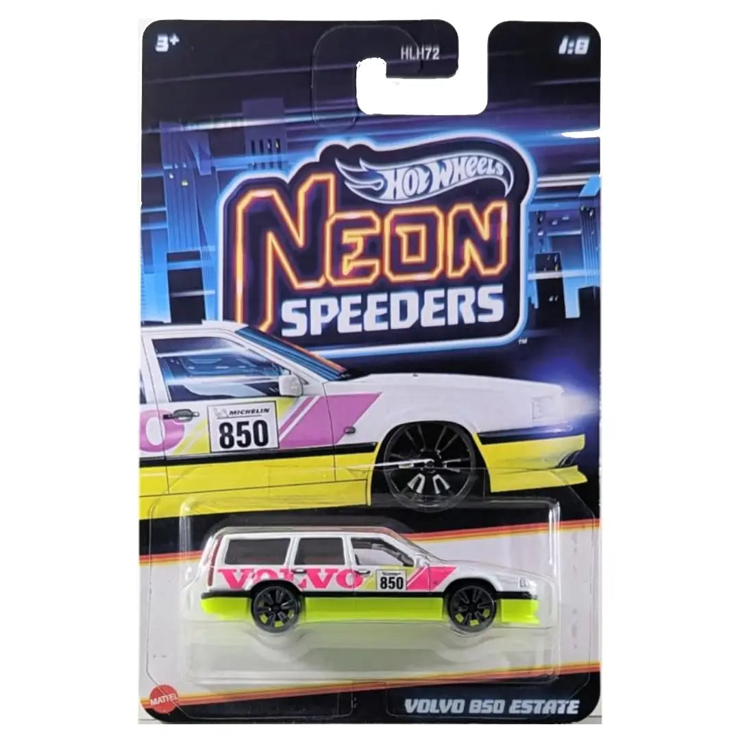 Hot Wheels Volvo 850 Estate Neon Speeders White 1/8 JKX93 – 1:64 Diecast Car