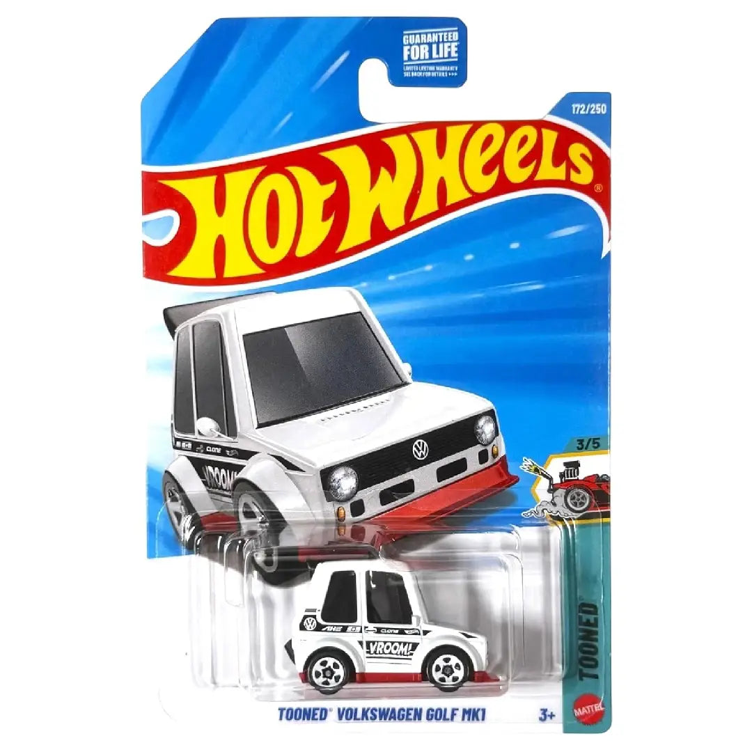 Hot Wheels Tooned Volkswagen Golf MK1 White 2026 172/250 – 1:64 Diecast Car
