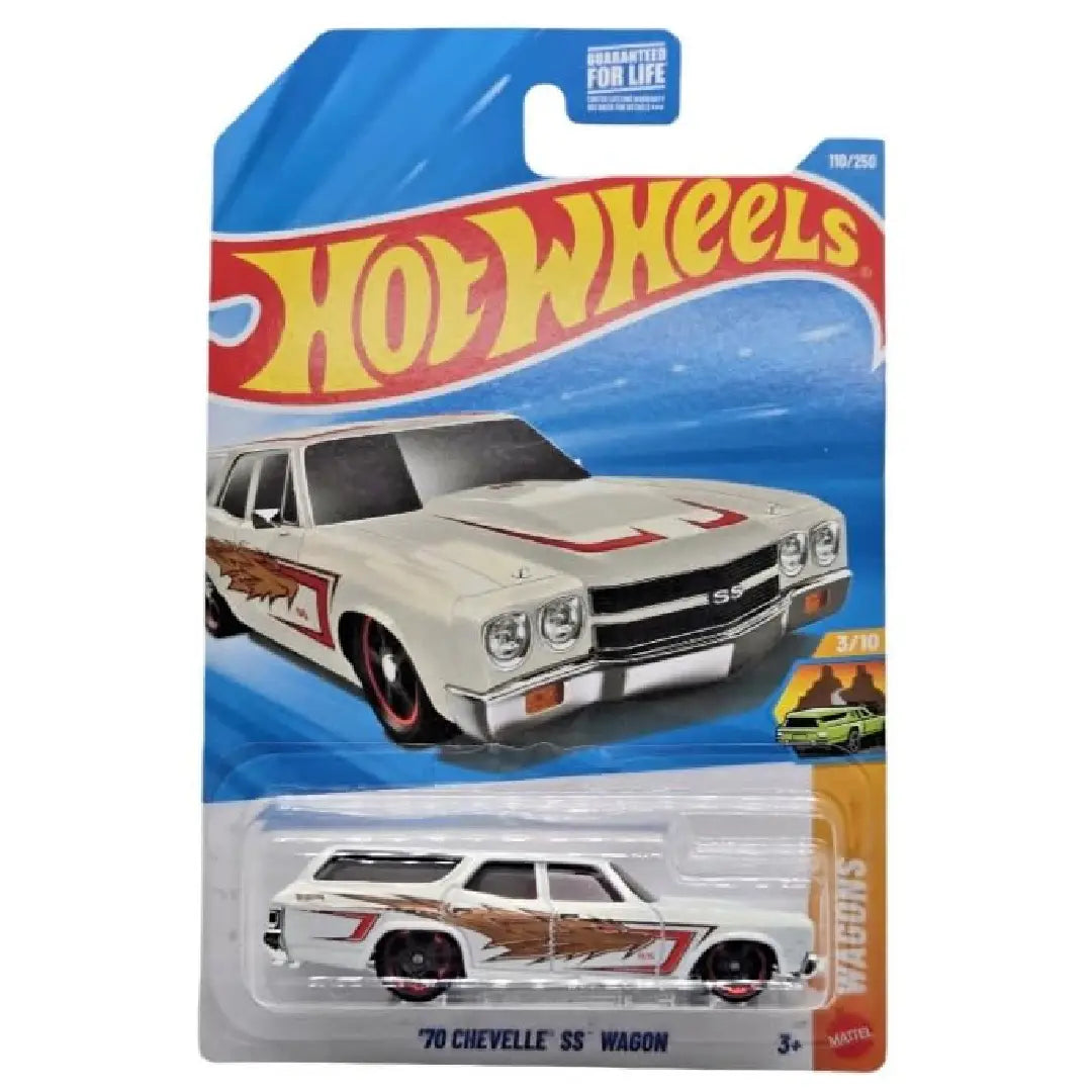 Hot Wheels '70 Chevelle SS Wagon White – 1:64 Diecast Car