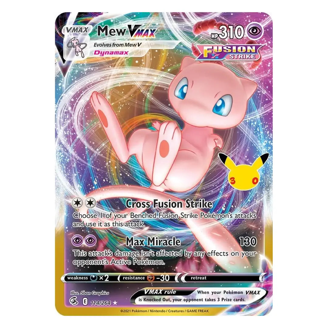 Mew VMAX 114/264 Pokémon ME: 30th Celebration Classic Collection Holofoil Card