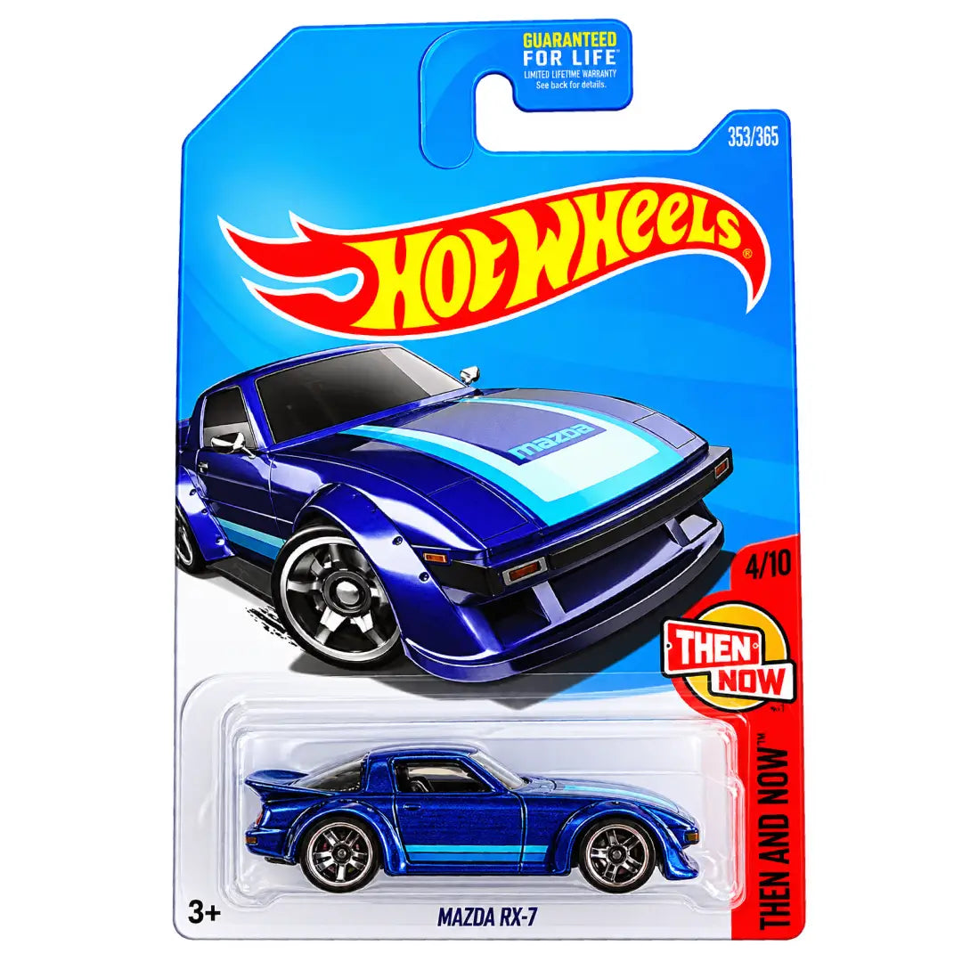 Hot Wheels Mazda RX-7 Blue Then and Now 337/365 1:64