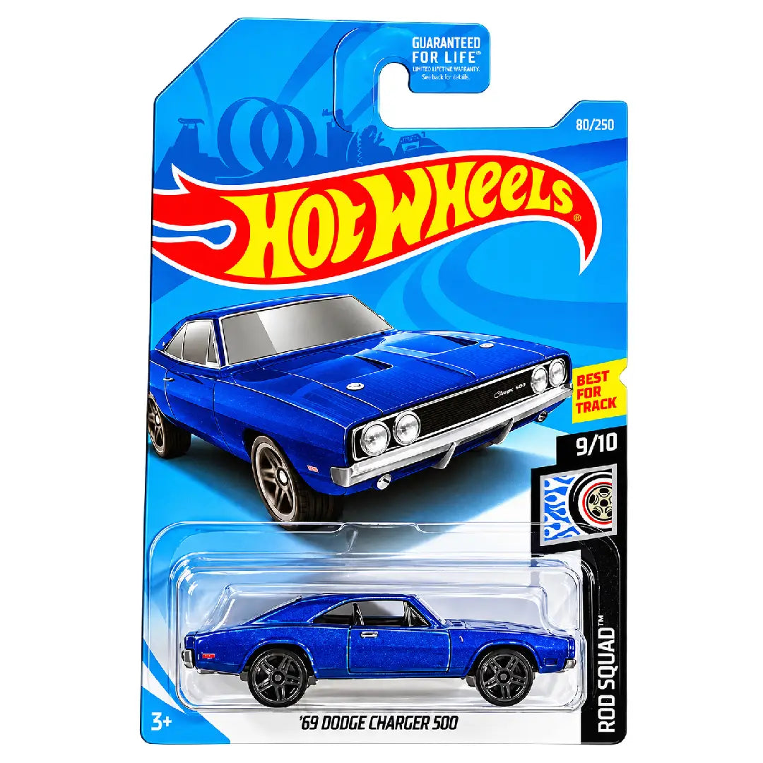 Hot Wheels '69 Dodge Charger 500 Blue Rod Squad 80/250 1:64