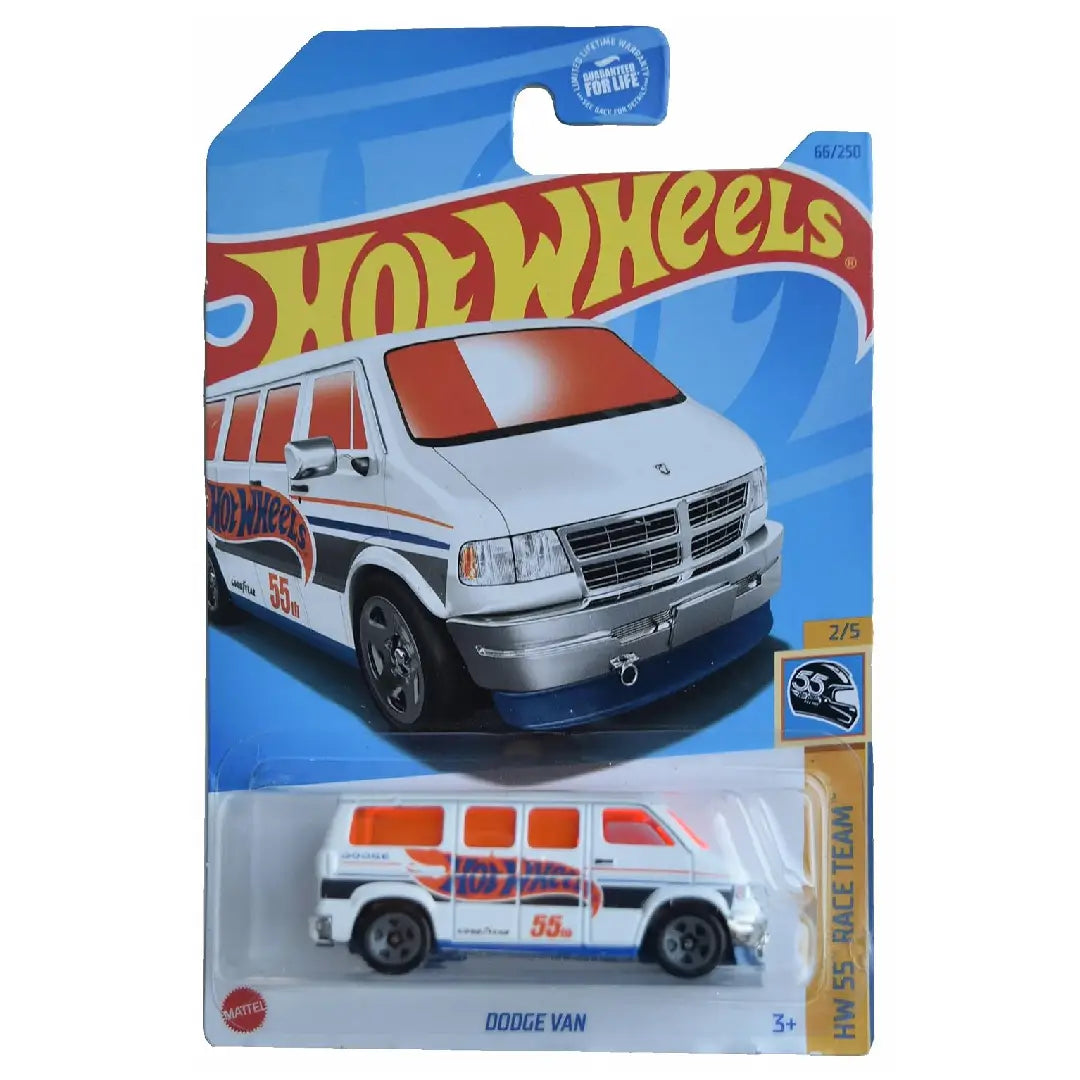 Hot Wheels Dodge Van White HW 55th Race Team 66/250 1:64