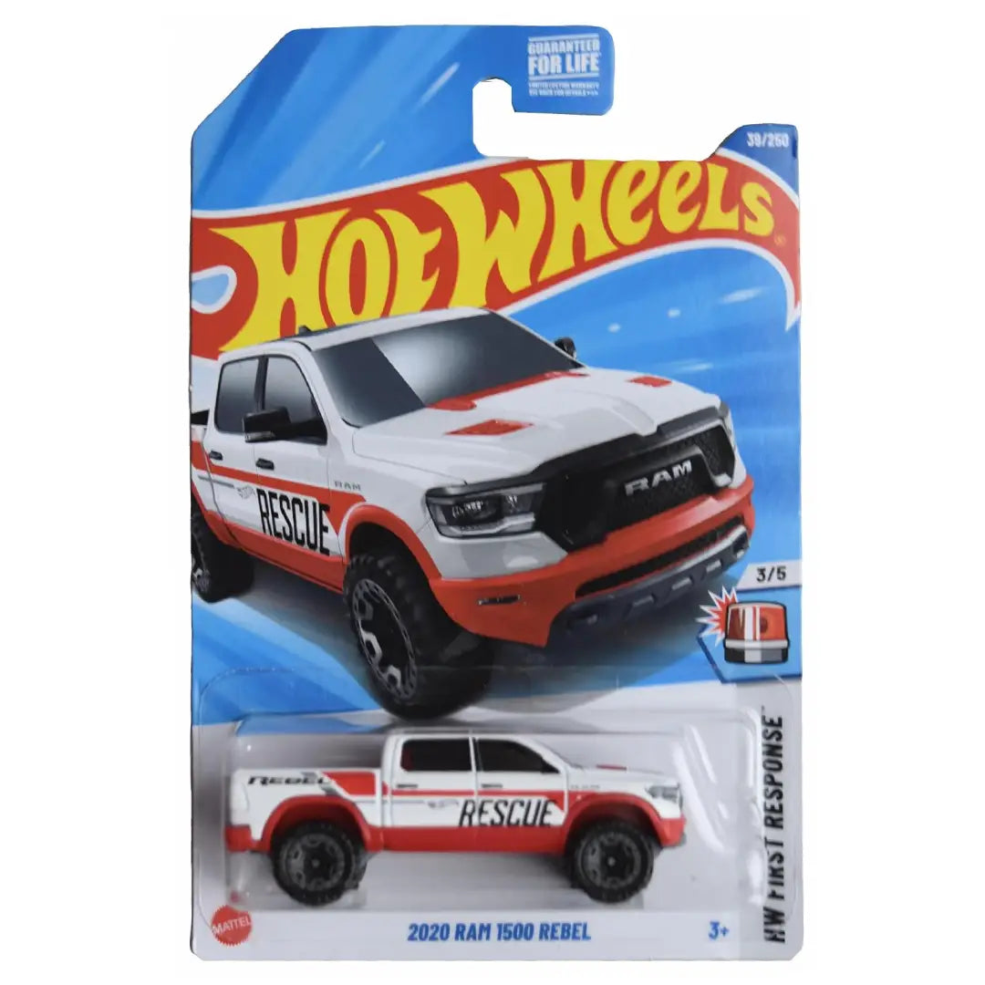 Hot Wheels 2020 Ram 1500 Rebel White Red HW First Response 39/250 1:64