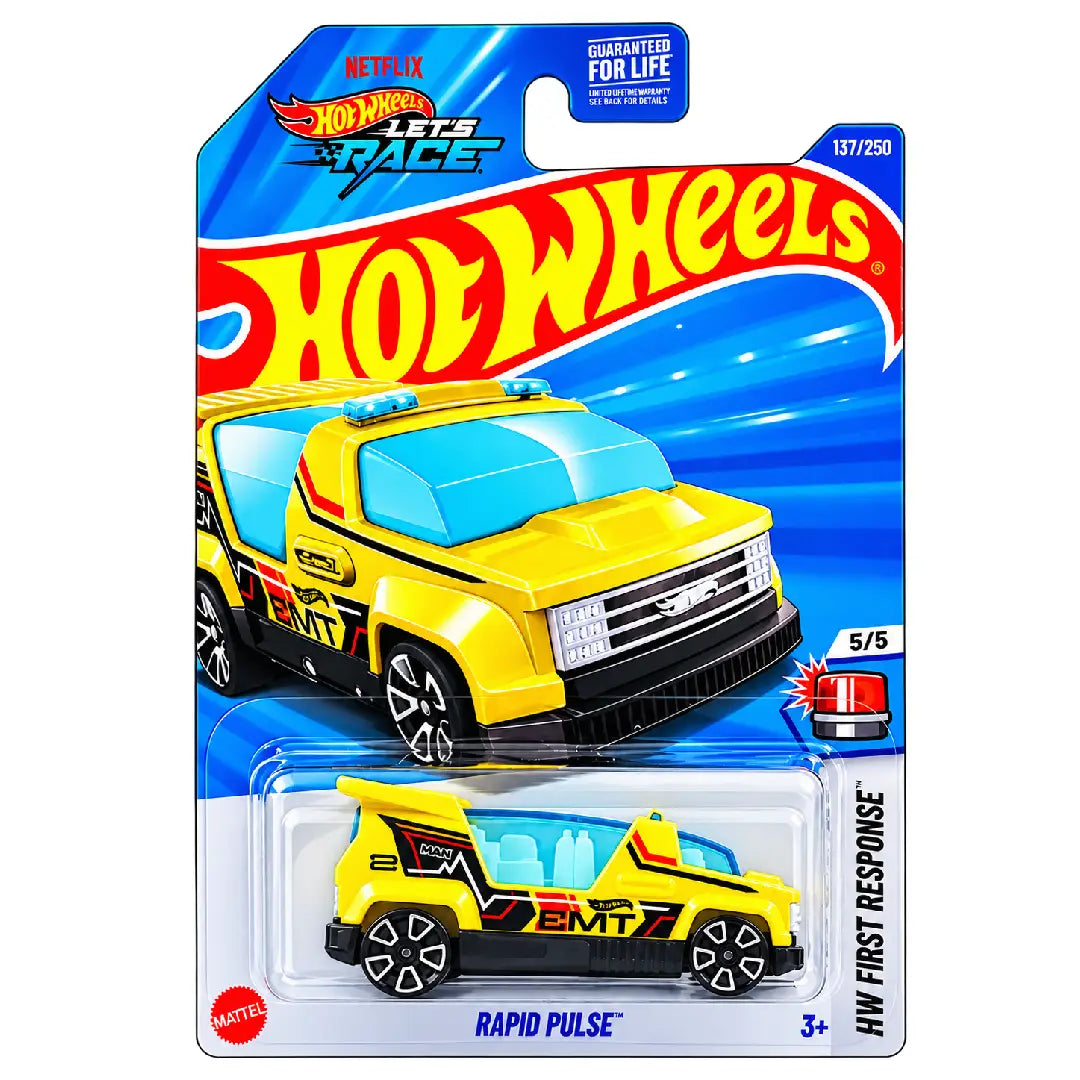 Hot Wheels Rapid Pulse Yellow HW First Response 137/250 1:64 Diecast
