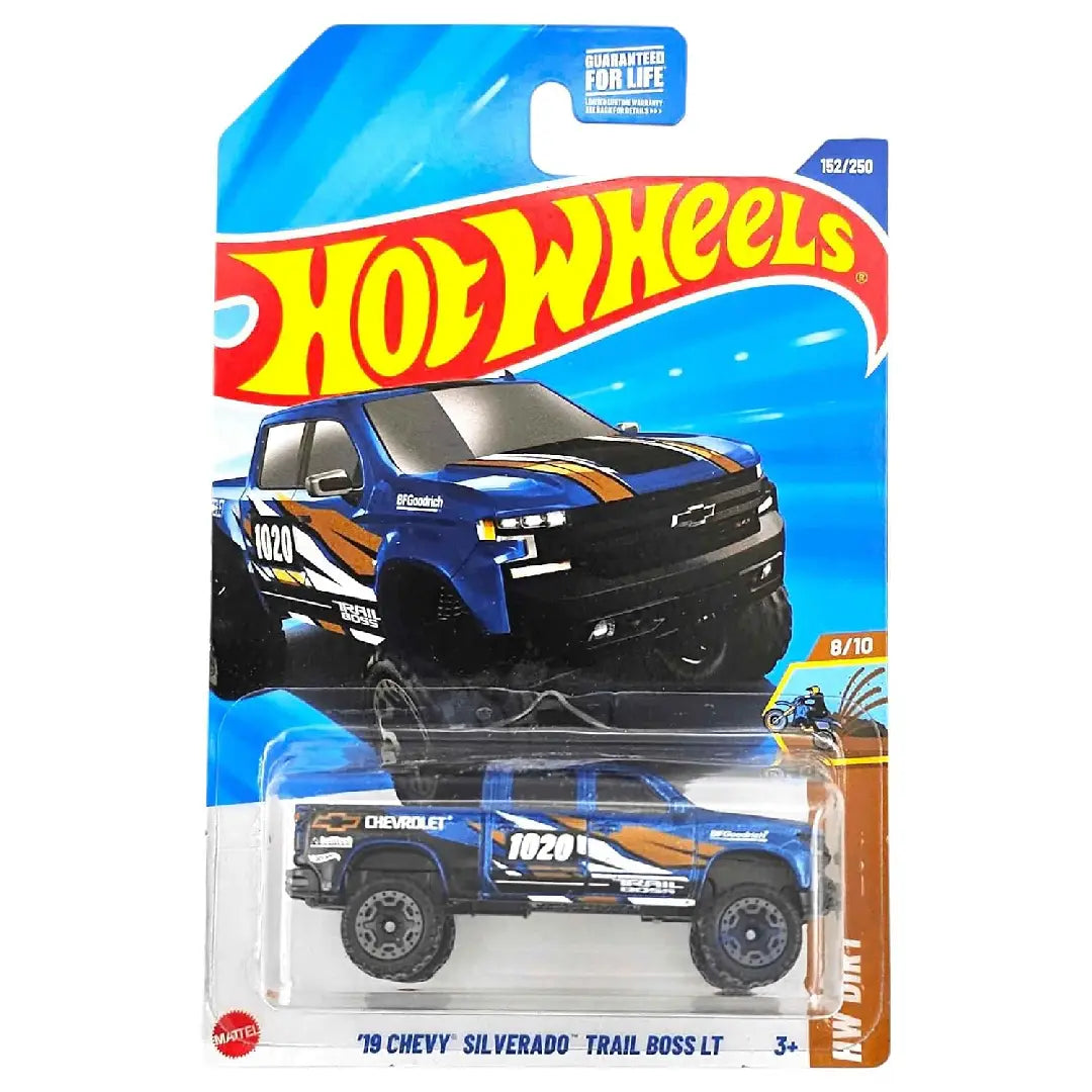 Hot Wheels '19 Chevy Silverado Trail Boss LT Blue HW Dirt 152/250 1:64 Diecast
