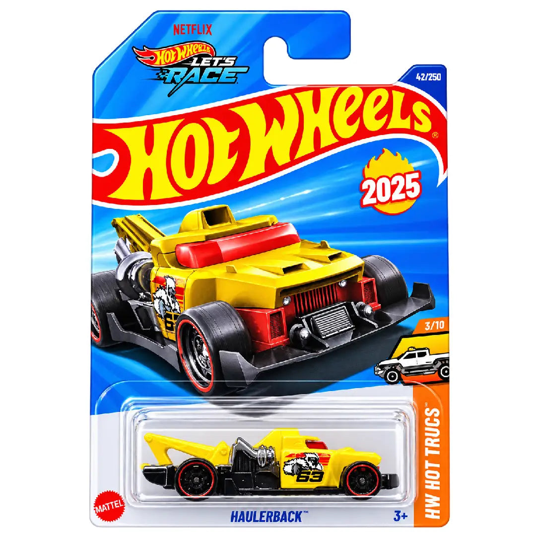 Hot Wheels Haulerback Yellow HW Hot Trucks 3/10 42/250 1:64 Diecast