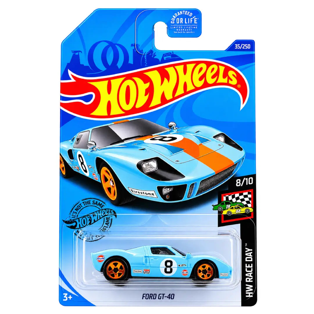 Hot Wheels Ford GT-40 Gulf Blue HW Race Day 8/10 35/250 1:64 Diecast