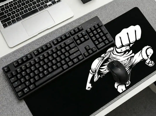 One Piece Minimal Manga Style Gaming Mouse Pad Monochrome Power - PokeTCG