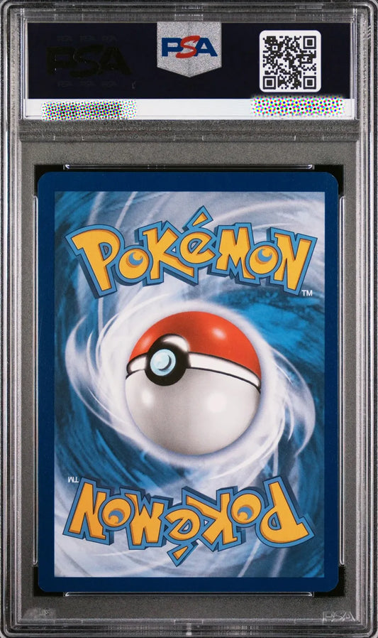 Pokémon trading card in a PSA protective case with logo