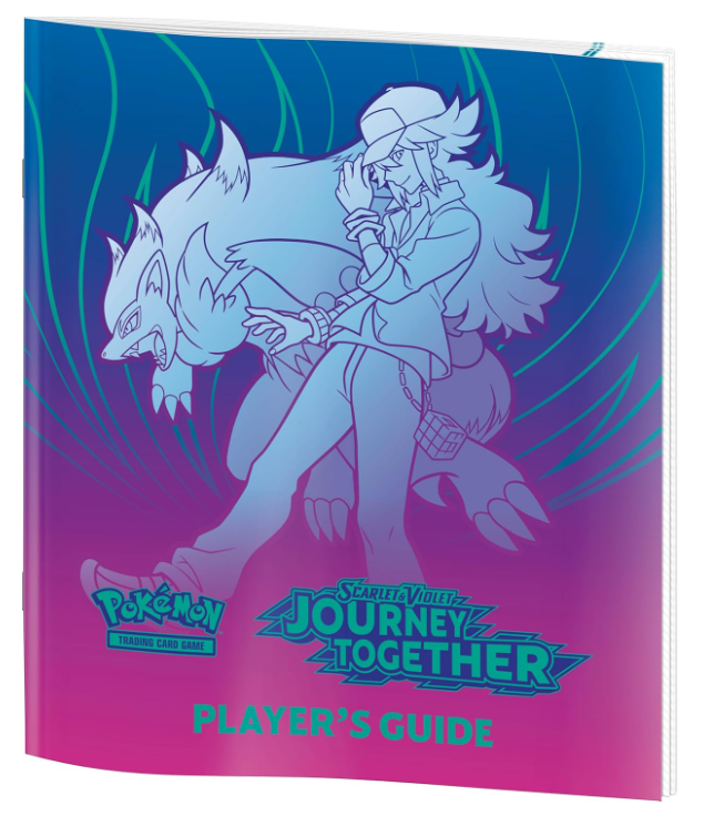 Player's Guide with a character and Pokémon logo on a blue and pink gradient background