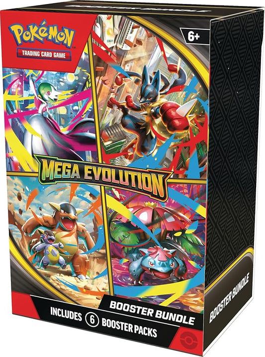 Pokémon Mega Evolution trading card game booster bundle packaging.